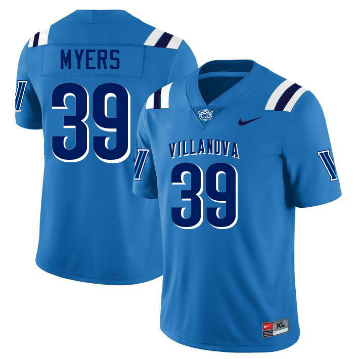 Villanova Wildcats #39 Luke Myers College Football Jerseys,Uniforms-Light Blue